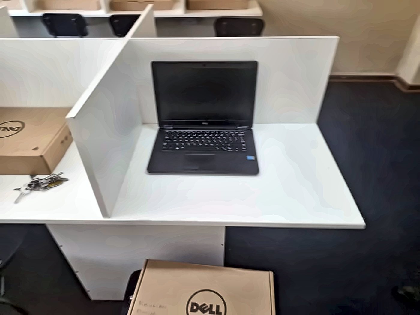 Individual study carrel in the computer laboratory